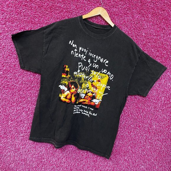 Angel Painting Mineral Wash Cropped Tshirt size Large - Picture 3 of 4